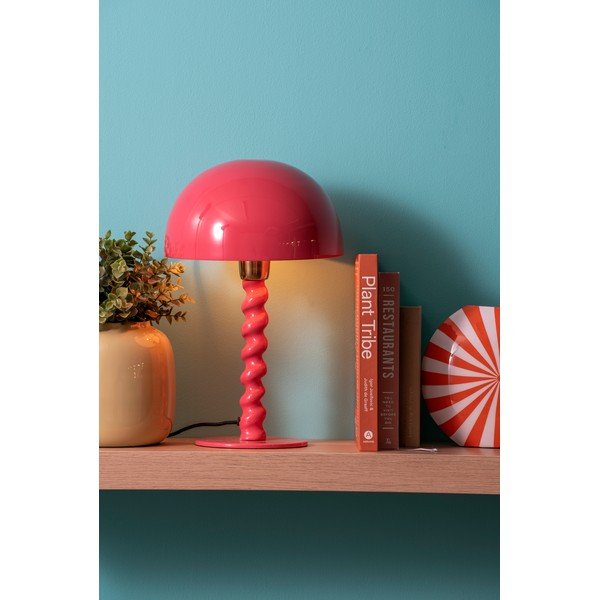 Różowa lampa stołowa z metalowym kloszem (wysokość 39 cm) Prisa – Leitmotiv-image-1