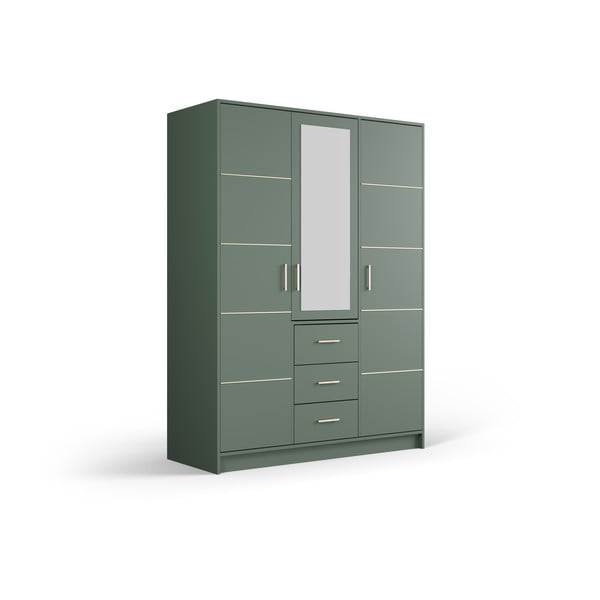 Zielona szafa z lustrem 147x200 cm Burren – Cosmopolitan Design-image-2