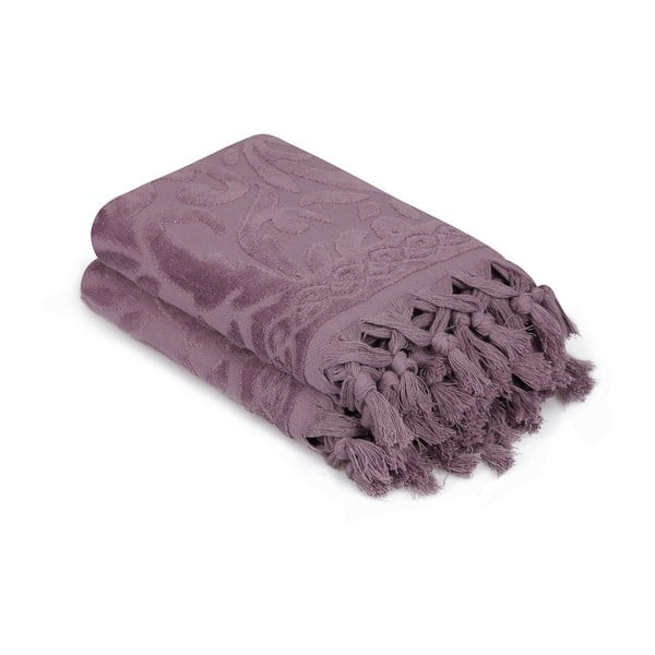 Komplet 2 fioletowych ręczników Madame Coco Bohéme, 50x90 cm
