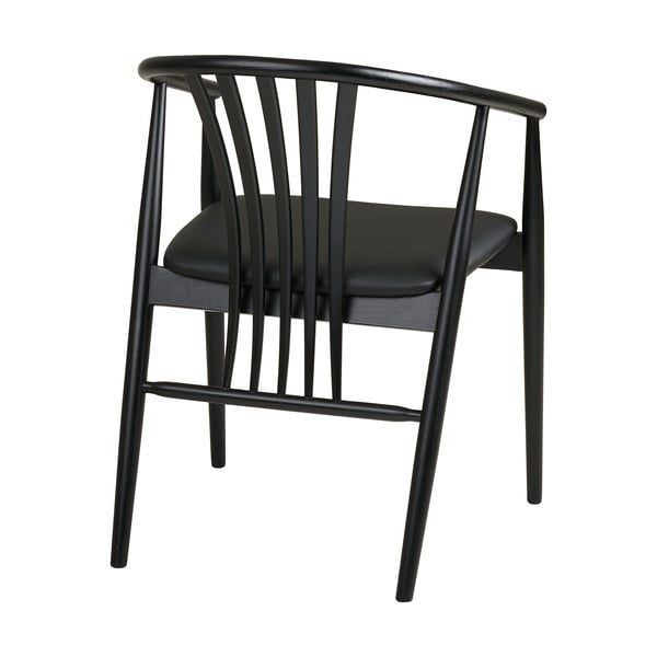 Czarne krzesło z podłokietnikami z litego drewna bukowego Agustin – House Nordic-image-4