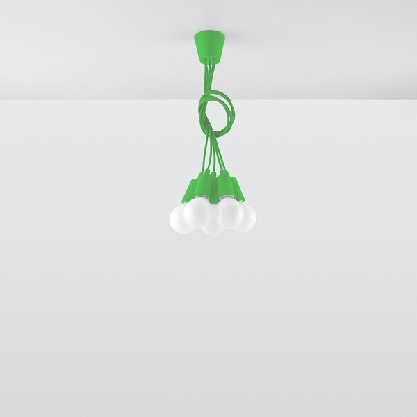 Zielona lampa wisząca 25x25 cm Rene – Sollux-image-1