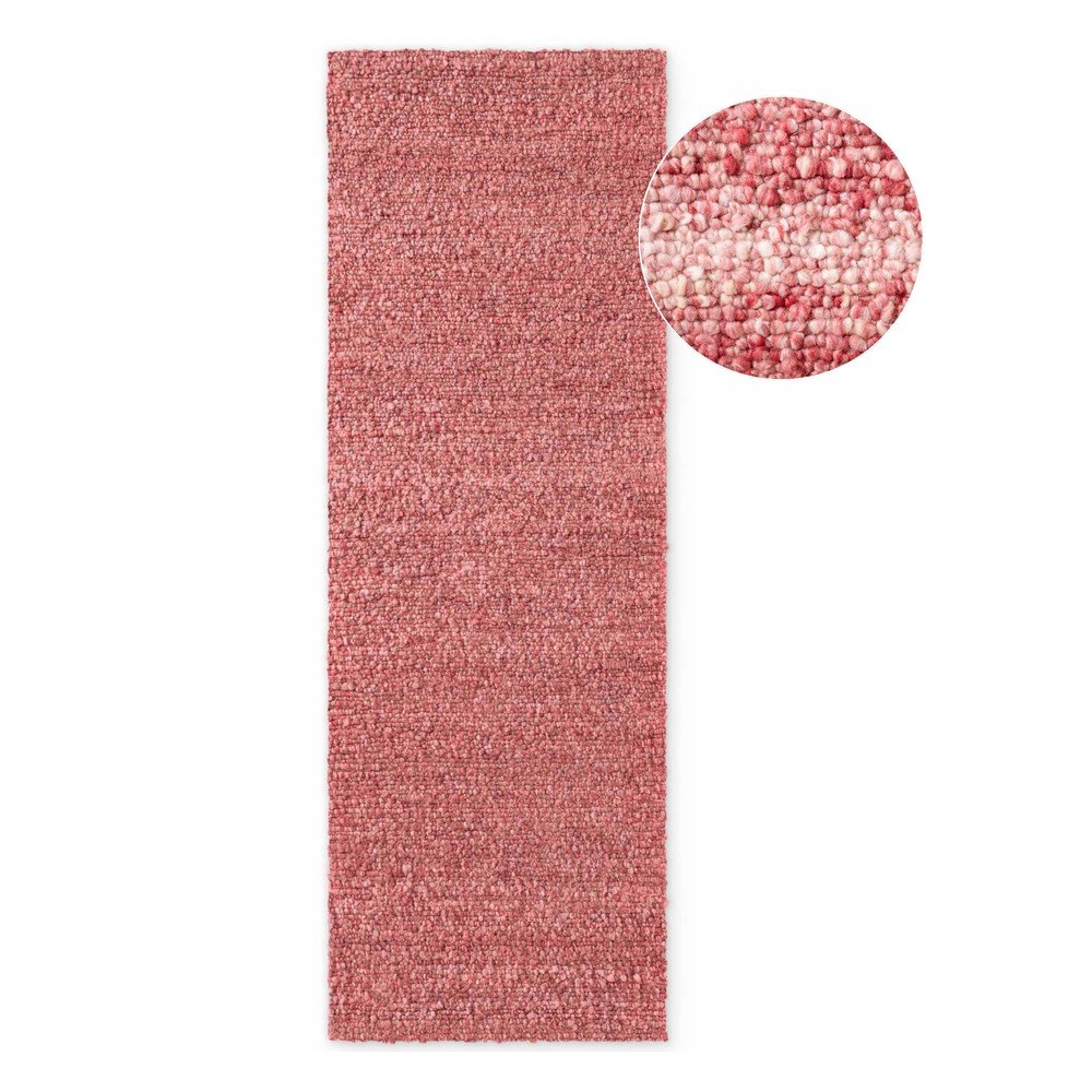 Ciemnoróżowy chodnik z materiału bouclé tkany ręcznie 80x200 cm Notting Hill Portobello – Ted Baker