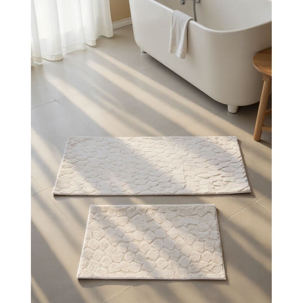 Kremowe dywaniki łazienkowe zestaw 2 szt. 60x100 cm Rabbit – Foutastic (zdjęcie 3)