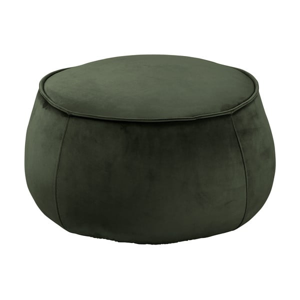 Ciemnozielony aksamitny puf Actona Mie, ⌀ 60 cm