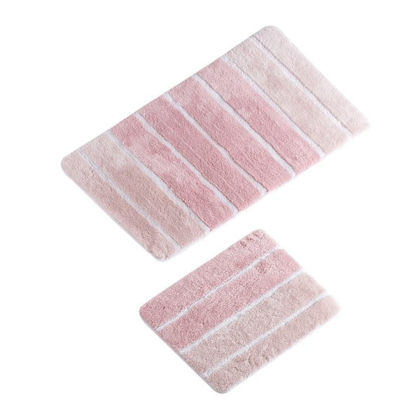 Zestaw 2 różowych dywaników łazienkowych Line Bath Mat Rusmo