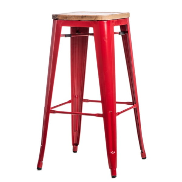 Czerwony stołek barowy D2 Paris Ash Wood