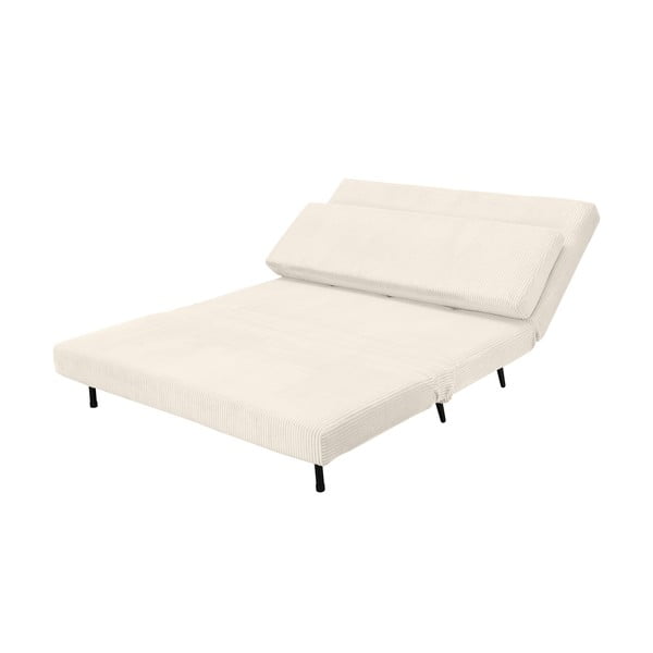 Kremowa sztruksowa rozkładana sofa 140 cm Mallory – Støraa-image-4