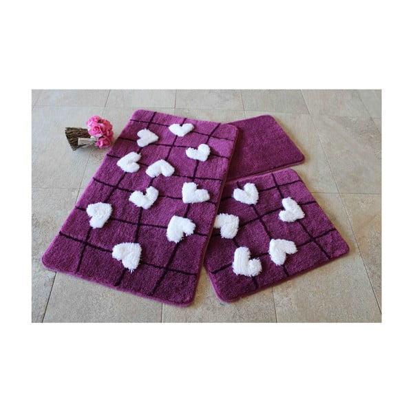 Zestaw 3 dywaników łazienkowych Violet Soft