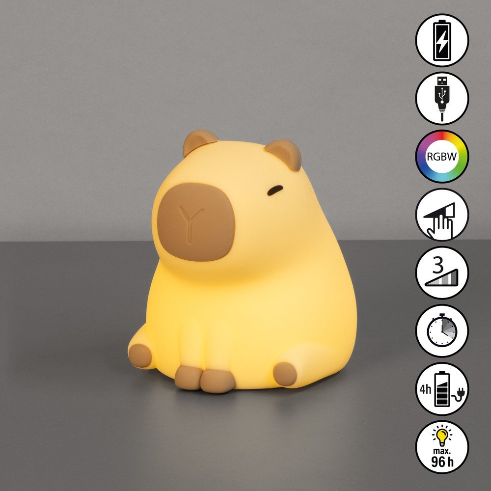 Jasnożółta dziecięca lampka nocna Capybara – Fischer & Honsel (zdjęcie 7)