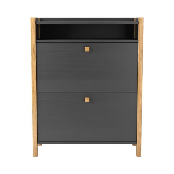 Ciemnoszara szafka na buty z 2 szufladami Woodman Bode-image-2