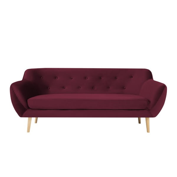 Bordowa sofa 3-osobowa Mazzini Sofas Amelie
