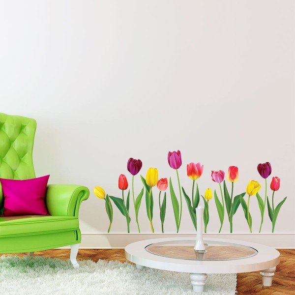 Komplet naklejek ściennych Ambiance Colorful Tulips-image-1