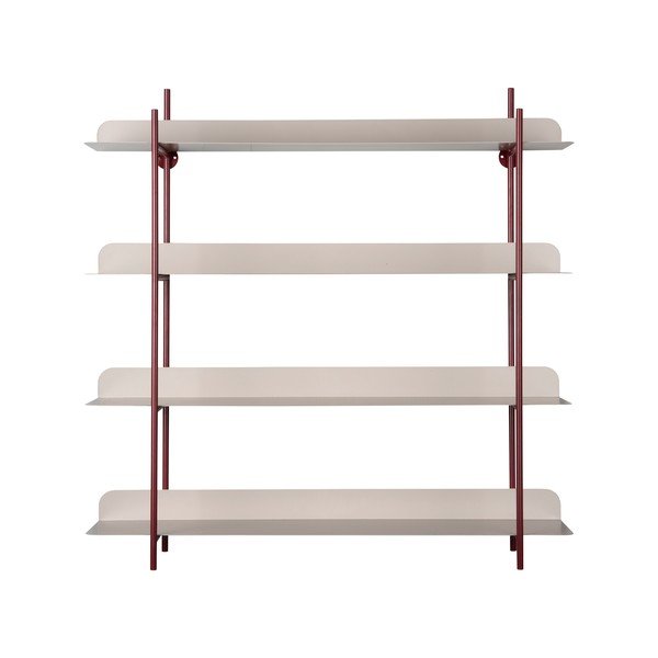 Bordowa/szara wielopoziomowa metalowa półka 60 cm Reina Cuatro – PT LIVING-image-2