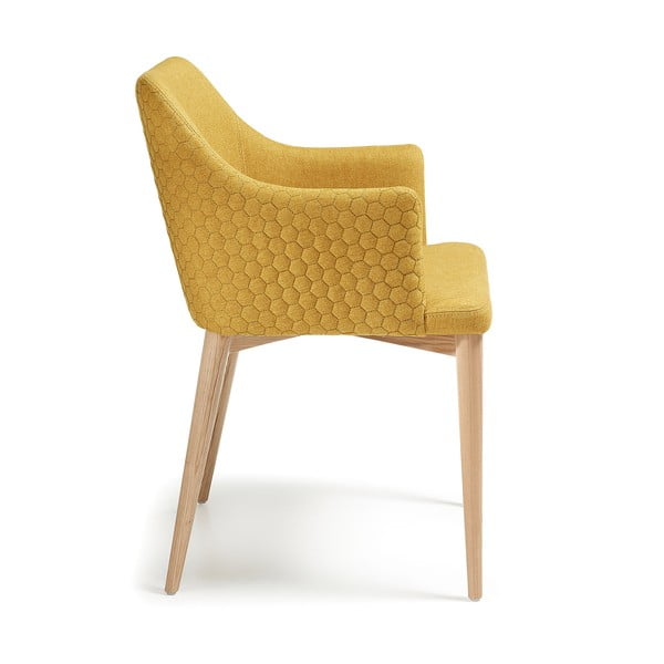 Musztardowe krzesło do jadalni Kave Home Danai-image-2