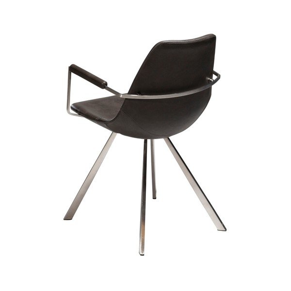 Ciemnoszary fotel ze skóry ekologicznej DAN–FORM Denmark Pitch-image-1