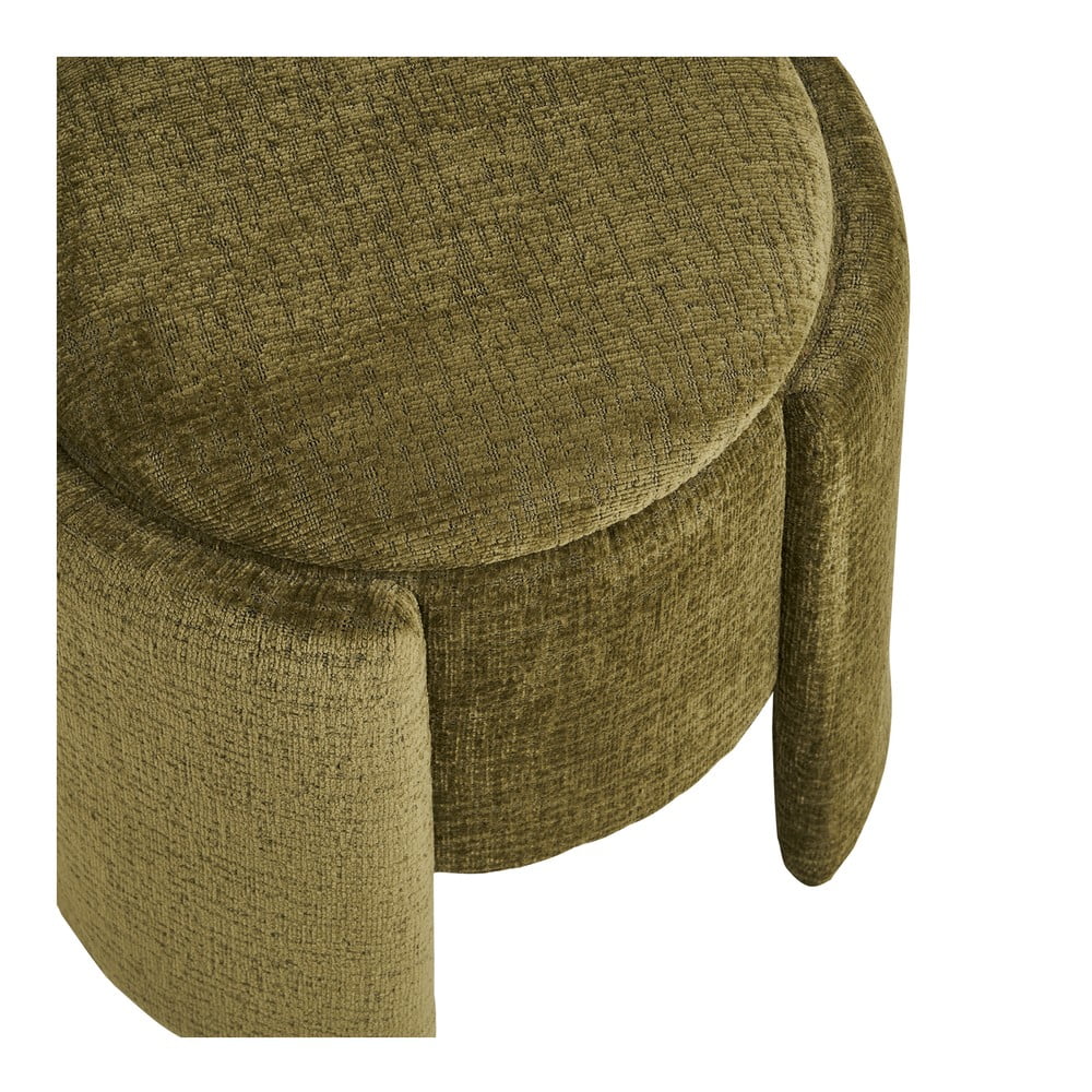 Puf z tkaniny szenilowej w kolorze khaki Walsdorf – House Nordic (zdjęcie 6)