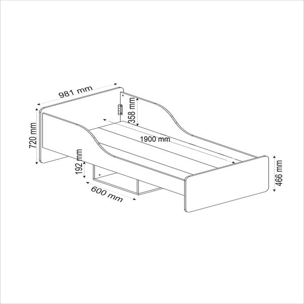 Łóżko jednoosobowe ze schowkiem 90x190 cm Evren – Kalune Design-image-4
