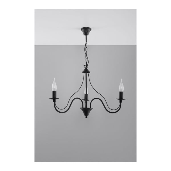 Czarna metalowa lampa wisząca ø 60 cm Fiorano – Sollux-image-2