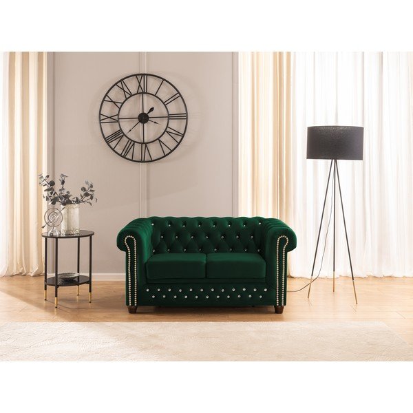 Zielona aksamitna rozkładana sofa 148 cm York Blik – Ropez-image-1