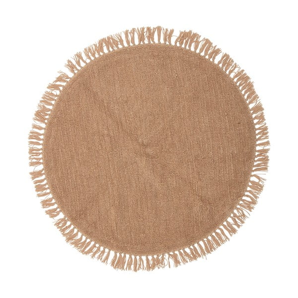 Okrągły wełniany dywan w naturalnym kolorze ø 110 cm Lenea − Bloomingville