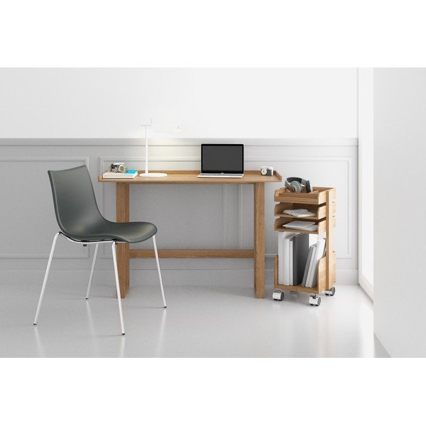 Biurko z litego drewna dębowego Wireworks Slim-image-1