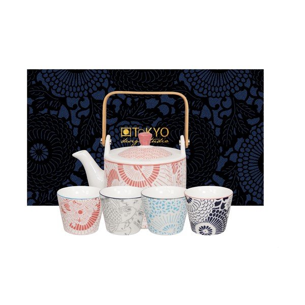 Zestaw dzbanka do herbaty i 4 małych czarek Tokyo Design Studio Baobab-image-1