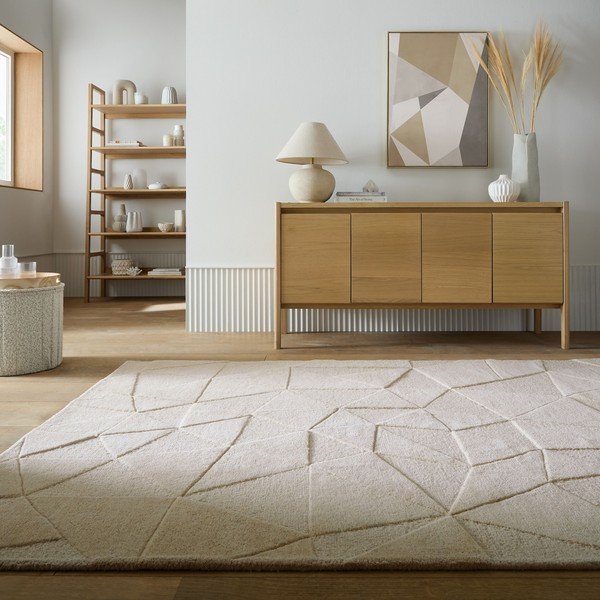 Beżowy wełniany dywan tkany ręcznie 120x170 cm Shard – Flair Rugs-image-1