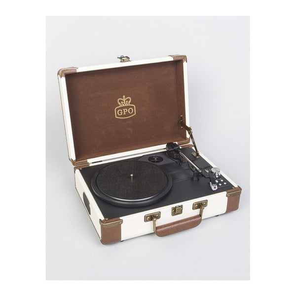 Beżowo-brązowy gramofon GPO Ambassador-image-1