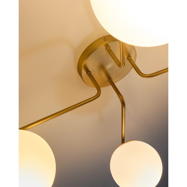 Biała/w kolorze złota metalowa lampa sufitowa ze szklanym kloszem ø 15 cm Brisia – Kave Home-image-2
