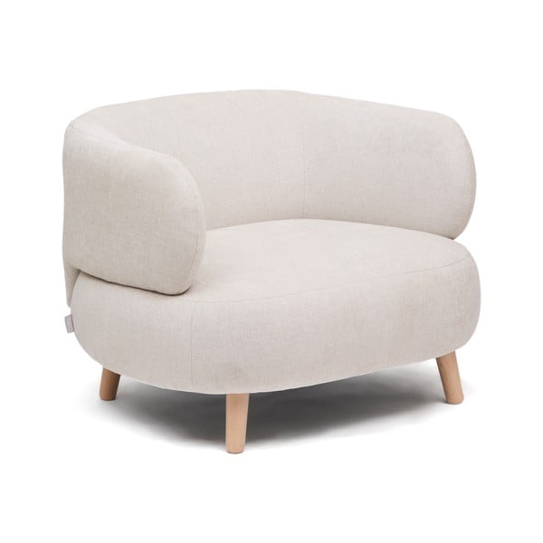 Beżowy fotel z tkaniny szenilowej Luisa – Kave Home