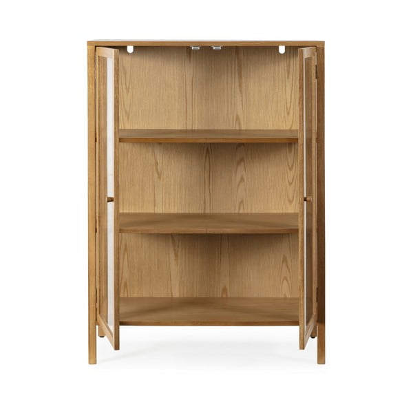 Witryna w dekorze dębu w naturalnym kolorze 90x126x40 cm Ceci – MOME-image-4