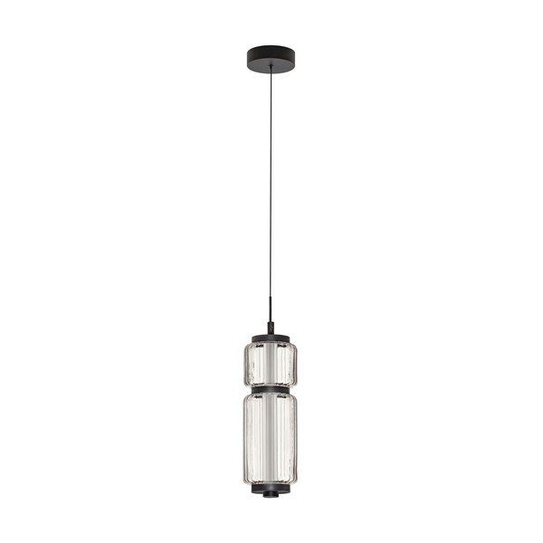 Szklana lampa wisząca LED w kolorze matowej czerni ø 12 cm Liesa – Nova Luce