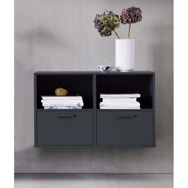 Czarna komoda ścienna z 2 drzwiczkami Keep by Hammel-image-1