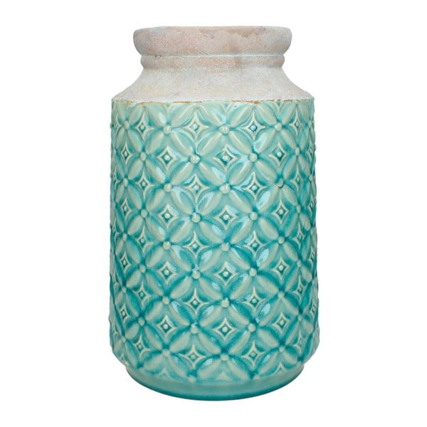 Turkusowy wazon ceramiczny HF Living Shell, wys. 33 cm