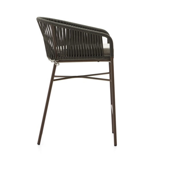 Zielony metalowy/tapicerowany hoker ogrodowy Yanet – Kave Home-image-3