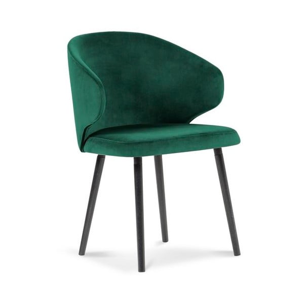 Butelkowozielone krzesło z aksamitnym obiciem Windsor & Co Sofas Nemesis