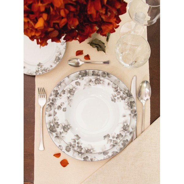 Biało-jasnoszare porcelanowe talerze zestaw 6 szt. deserowe ø 19 cm Foliage gray – Villa Altachiara-image-2