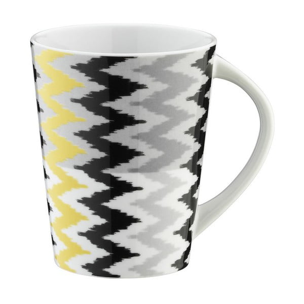 Kubek porcelanowy Black and Yellow Stripes, 400 ml