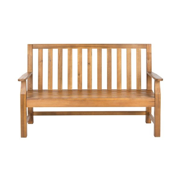 Brązowa drewniana ławka ogrodowa z drewna akacji Safavieh Havana-image-2