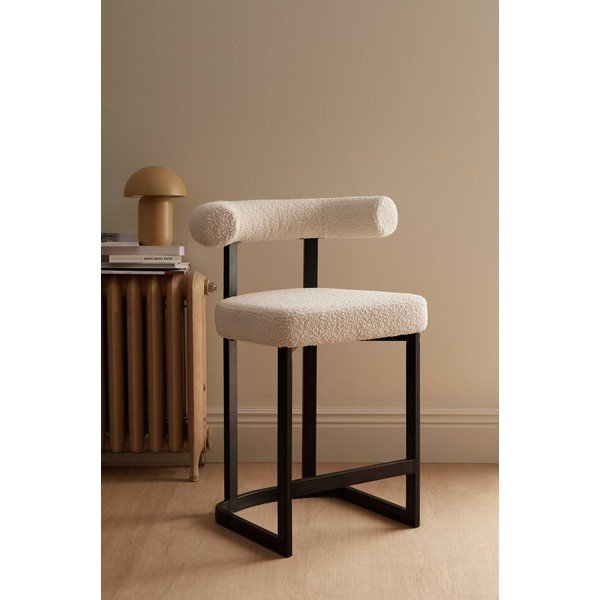 Czarno-biały tapicerowany hoker (wysokość siedziska 66 cm) Parie – Ellos Home-image-1