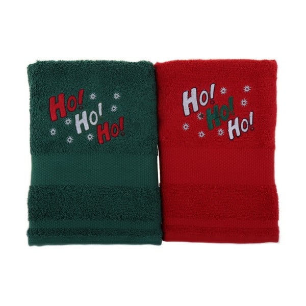 Zestaw 2 ręczników Ho Ho Red&Green, 50x100 cm