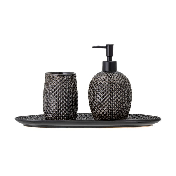 Szary kamionkowy zestaw akcesoriów łazienkowych Hrin – Bloomingville-image-3