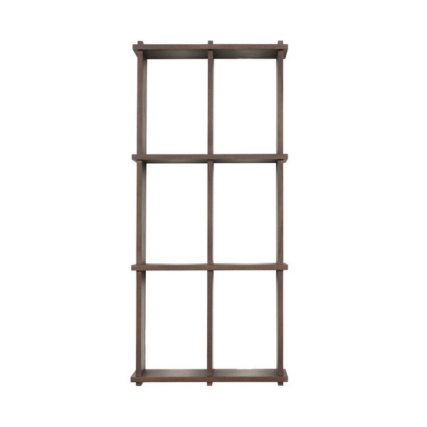 Wielopoziomowa półka z litego drewna jesionowego w ciemnym naturalnym kolorze 42,5 cm Grid – OYOY Living Design