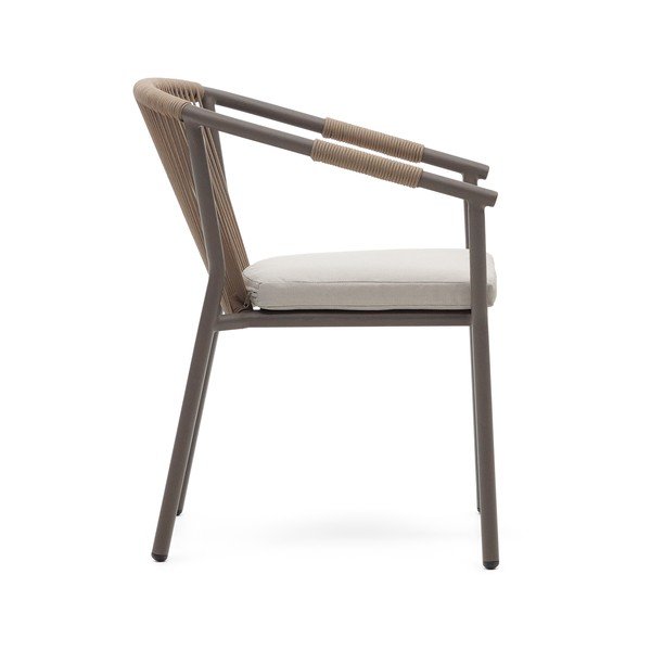 Beżowe metalowe krzesło ogrodowe Xelida – Kave Home-image-2