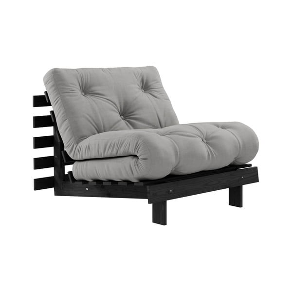 Fotel rozkładany z szarym obiciem Karup Design Roots Black/Grey