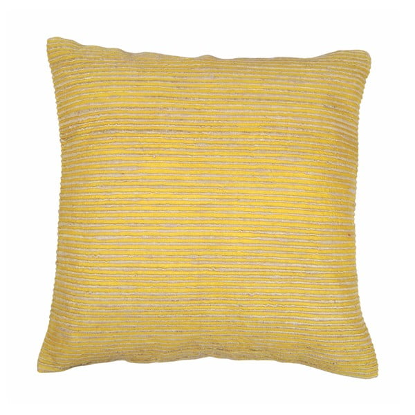 Żółta poduszka z poszewką z wiskozy i jedwabiu Tiseco Home Studio Rimboo, 45x45 cm