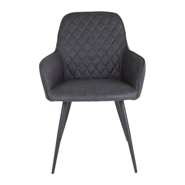 Ciemnoszare tapicerowane fotele jadalniane zestaw z podłokietnikami 2 szt. Harbo – House Nordic-image-3