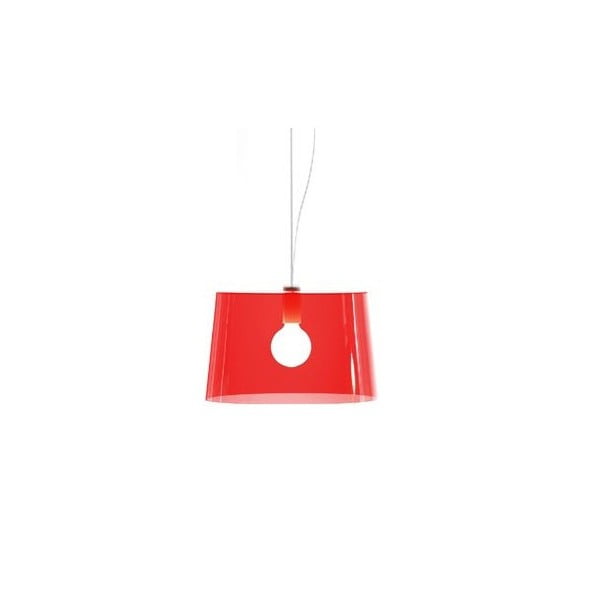 Lampa sufitowa Pedrali L001S/B, czerwona półprzeźroczysta
