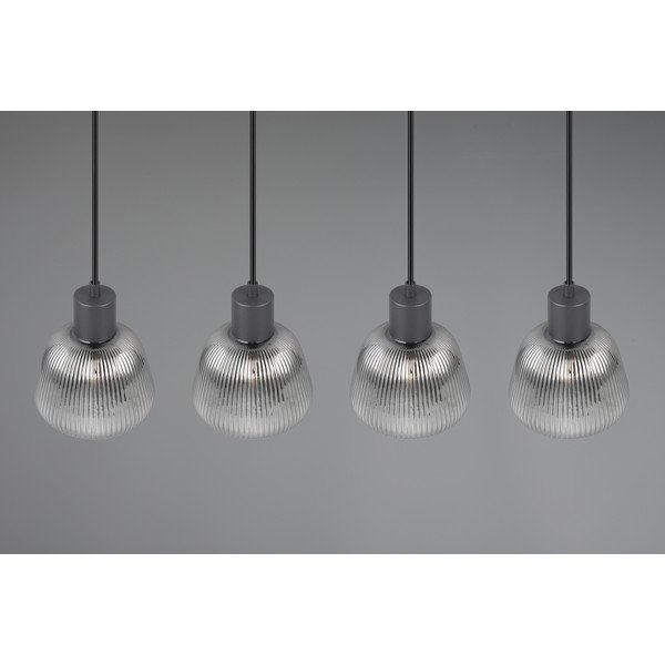 Czarna lampa wisząca ze szklanym kloszem ø 15 cm Tarifa – Trio-image-3