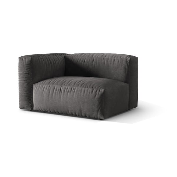 Szary aksamitny moduł sofy (lewostronny) Martina – Micadoni -image-1